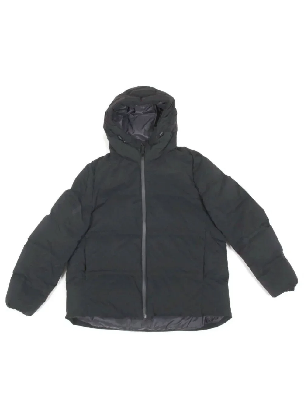 UNIQLO Seamless Down Parka Hooded Full Zip Quilted Cropped Black Size XL /295